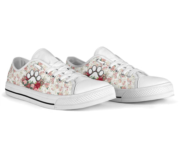 Dog Mom Flower Background - Low Top Shoe - Love Love Top Shoes
