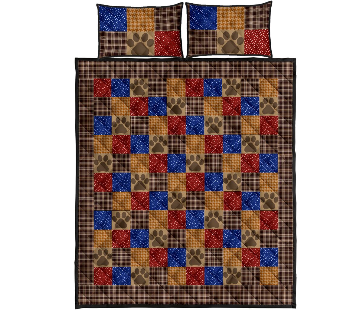 Dog Paw Square - Bed Set - Love Quilt Bedding Set