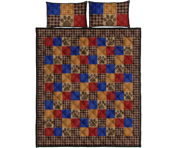 Dog Paw Square - Bed Set - Love Quilt Bedding Set