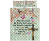 May This Home Be Quotes Cross Butterfly Quilt Bed Set - Love Quilt Bedding Set