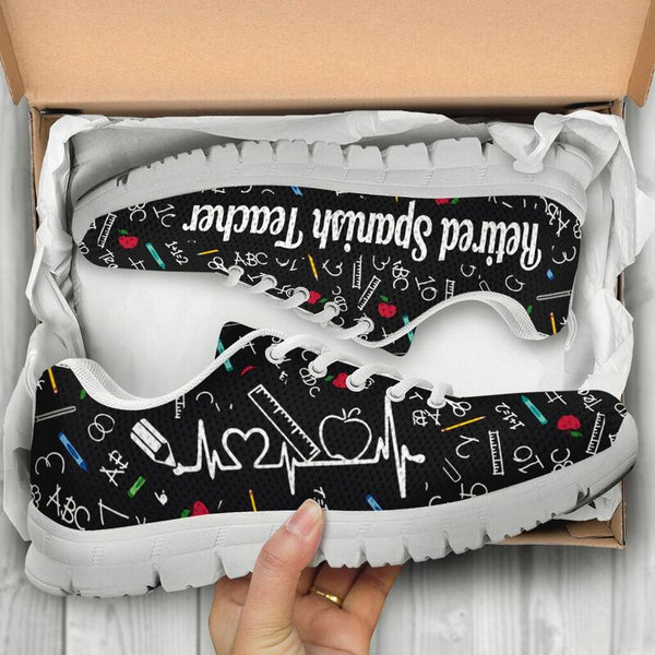 Retired Spanish Teacher Sneakers, Runni- Love Sneakers