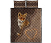 Fox Animal Leather Quilt Bed Set - Love Quilt Bedding Set