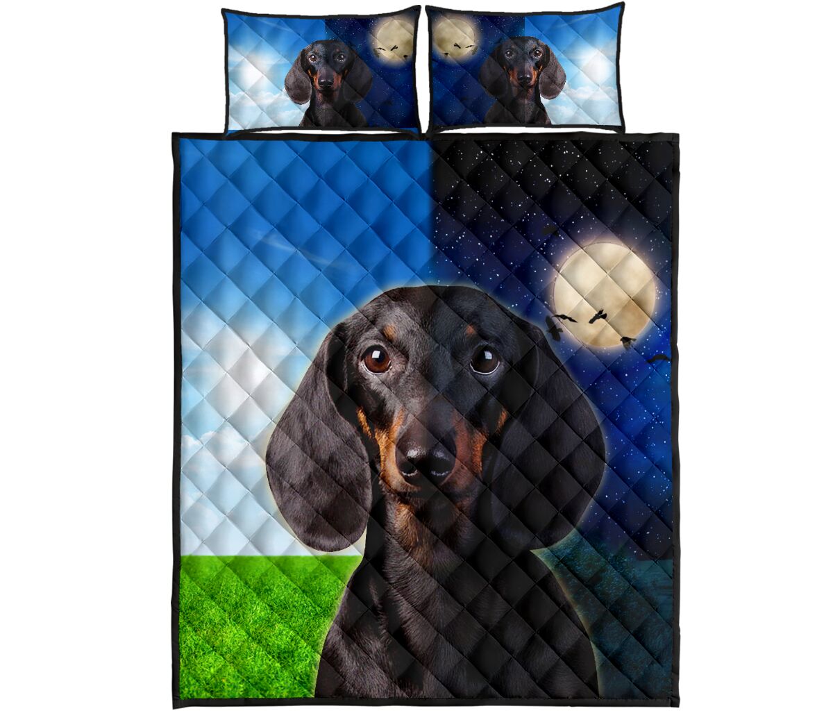 Dachshund Day And Night - Bed Set - Love Quilt Bedding Set