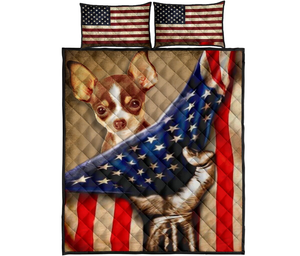 Chihuahua Quilt Bed Set 77 - Love Quilt Bedding Set