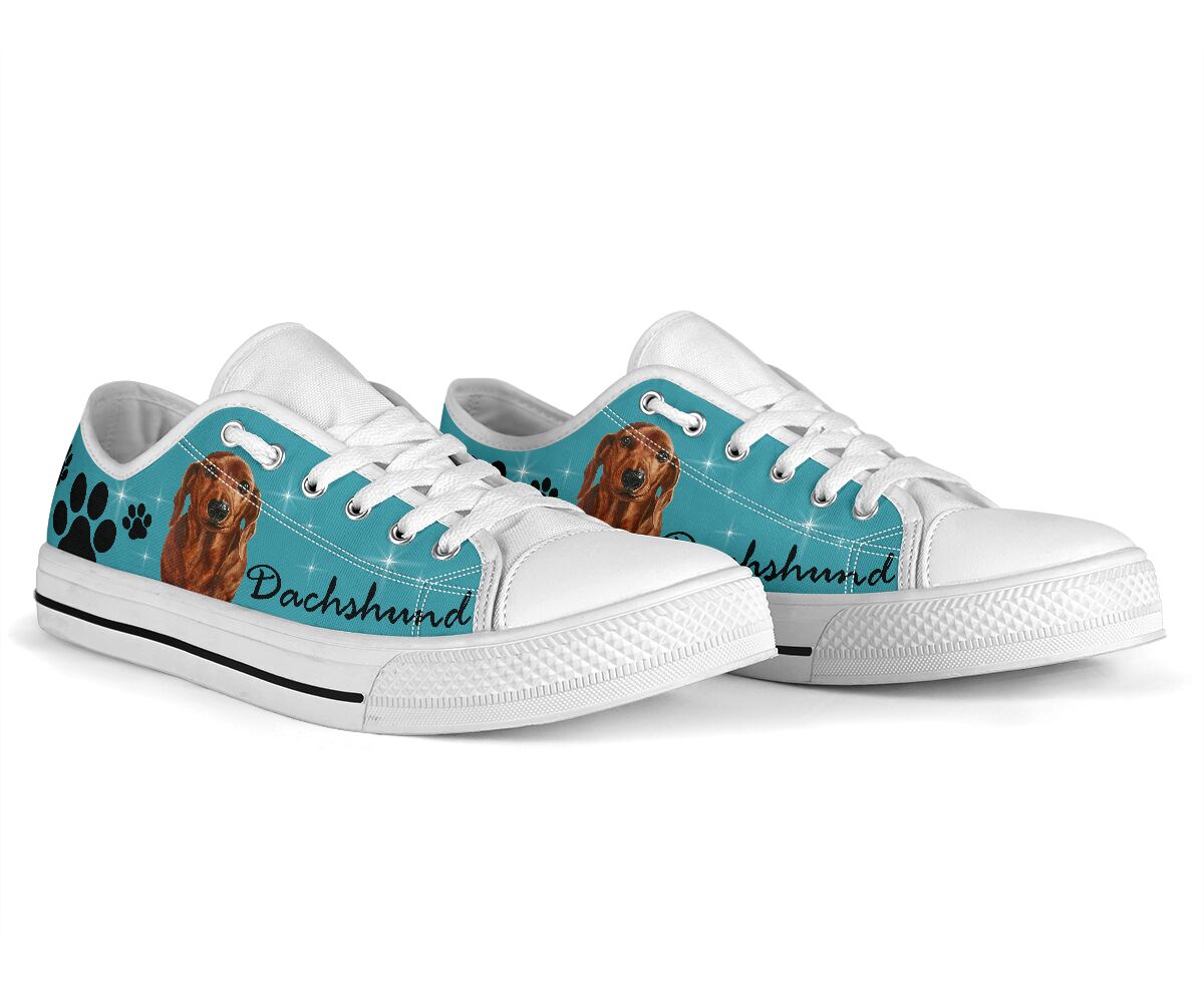 Dachshund And Dog Paw - Low Top Shoe - Love Love Top Shoes