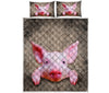 Pig Dry Soil Cracking 3d Red - Love Quilt Bedding Set