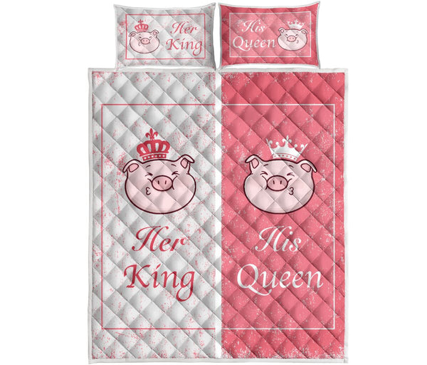 Pig - King And Queen - Love Quilt Bedding Set