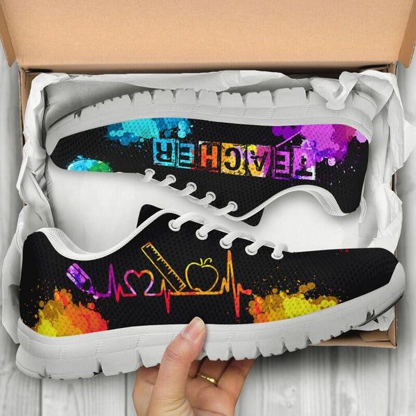Teacher Art Color Sole White Sneakers, Running Shoes, Shoes For Women, Shoes For Men, Custo- Love Sneakers