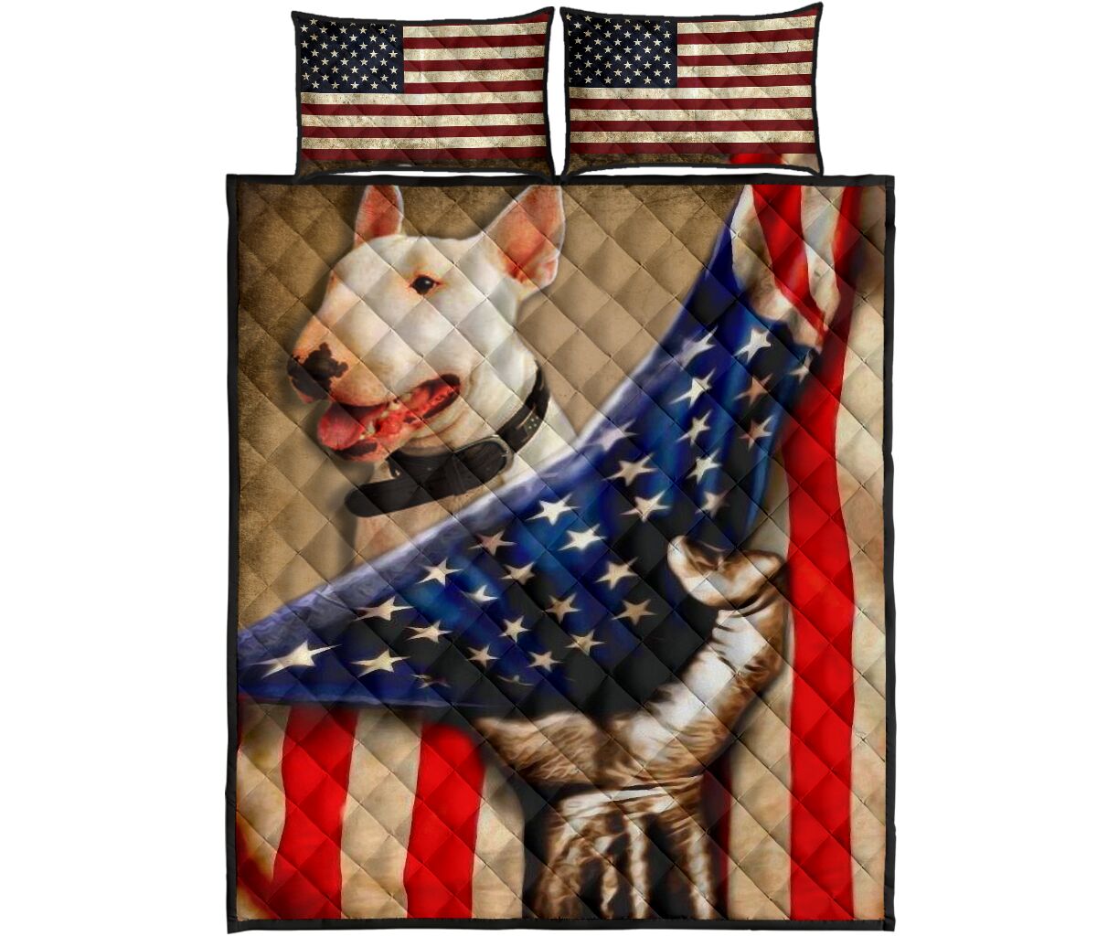 Bull Terrier Quilt Bed Set 15 - Love Quilt Bedding Set