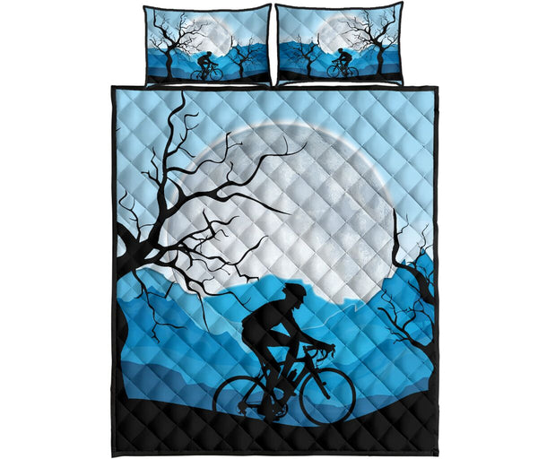 Cycling And Moon - Bed Set - Love Quilt Bedding Set