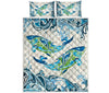 Dolphin Abstract Curve Background Style Quilt Bed Set- Love Quilt Bedding Set