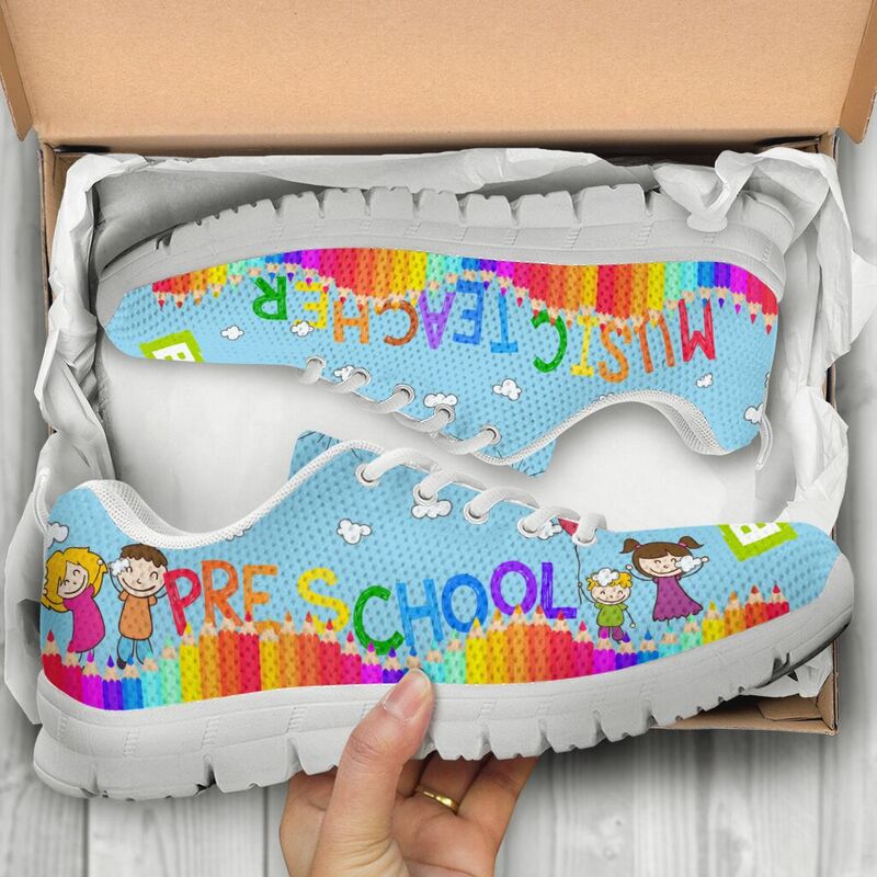 Preschool Music Teacher Abc White Soles Sneakers, Running Shoes, Shoes For Women, Shoes For - Love Sneakers