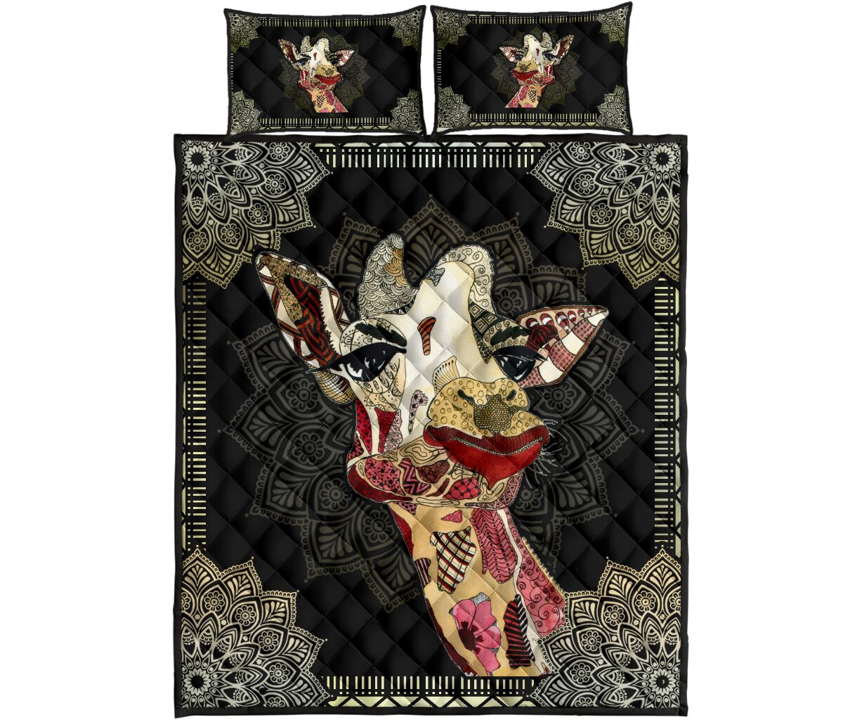Giraffe Quilt Bed Set 15 - Love Quilt Bedding Set