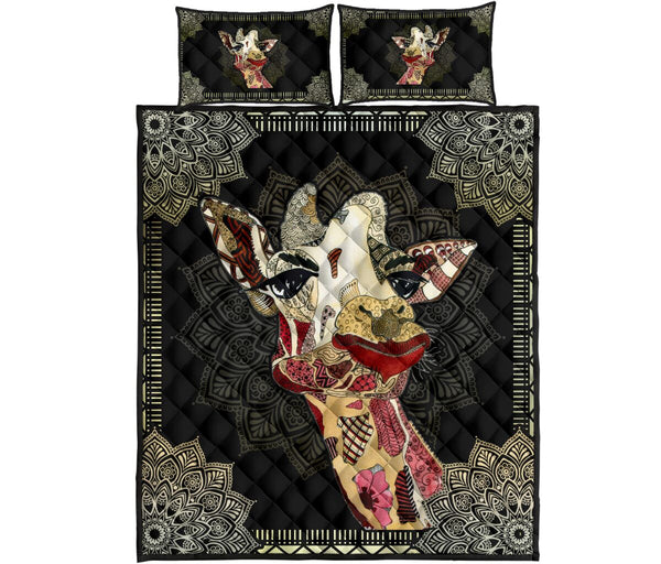 Giraffe Quilt Bed Set 15 - Love Quilt Bedding Set