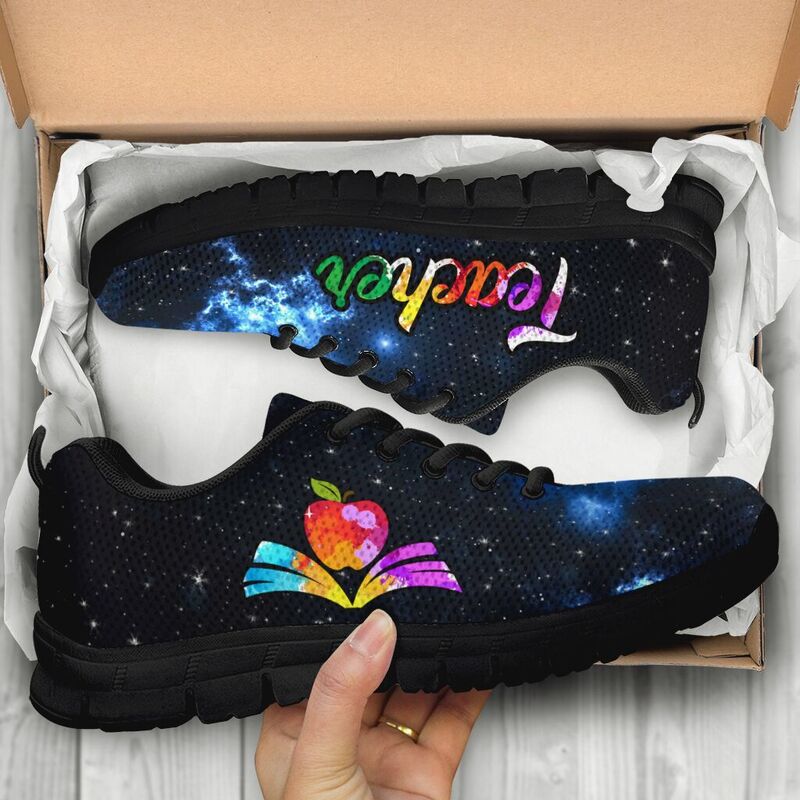 Teacher- Galaxy Art Sneakers, Running Shoes, Shoes For Women, Shoes For Men, Custom Shoes, L- Love Sneakers