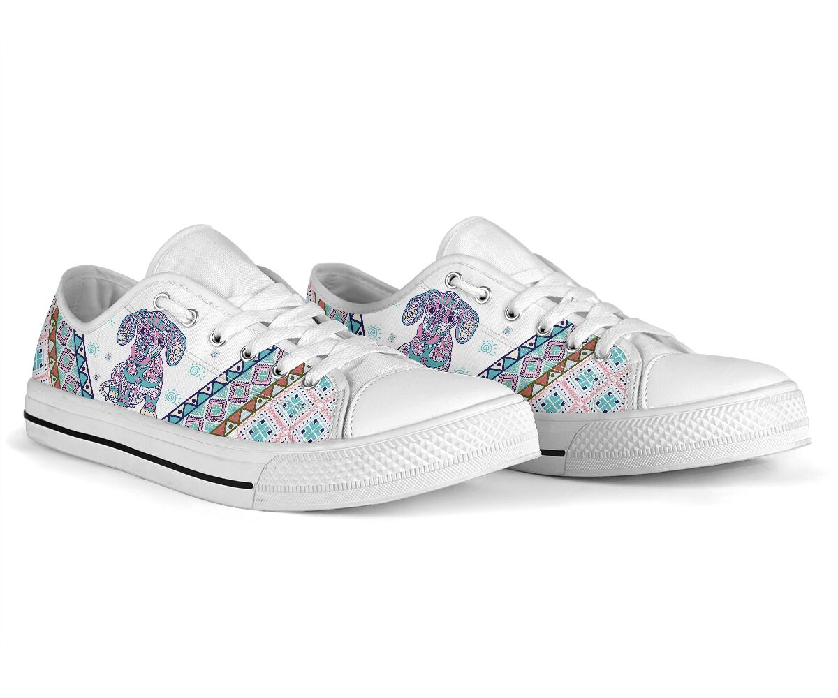Dachshund Boho Floral - Low Top Shoe - Love Love Top Shoes