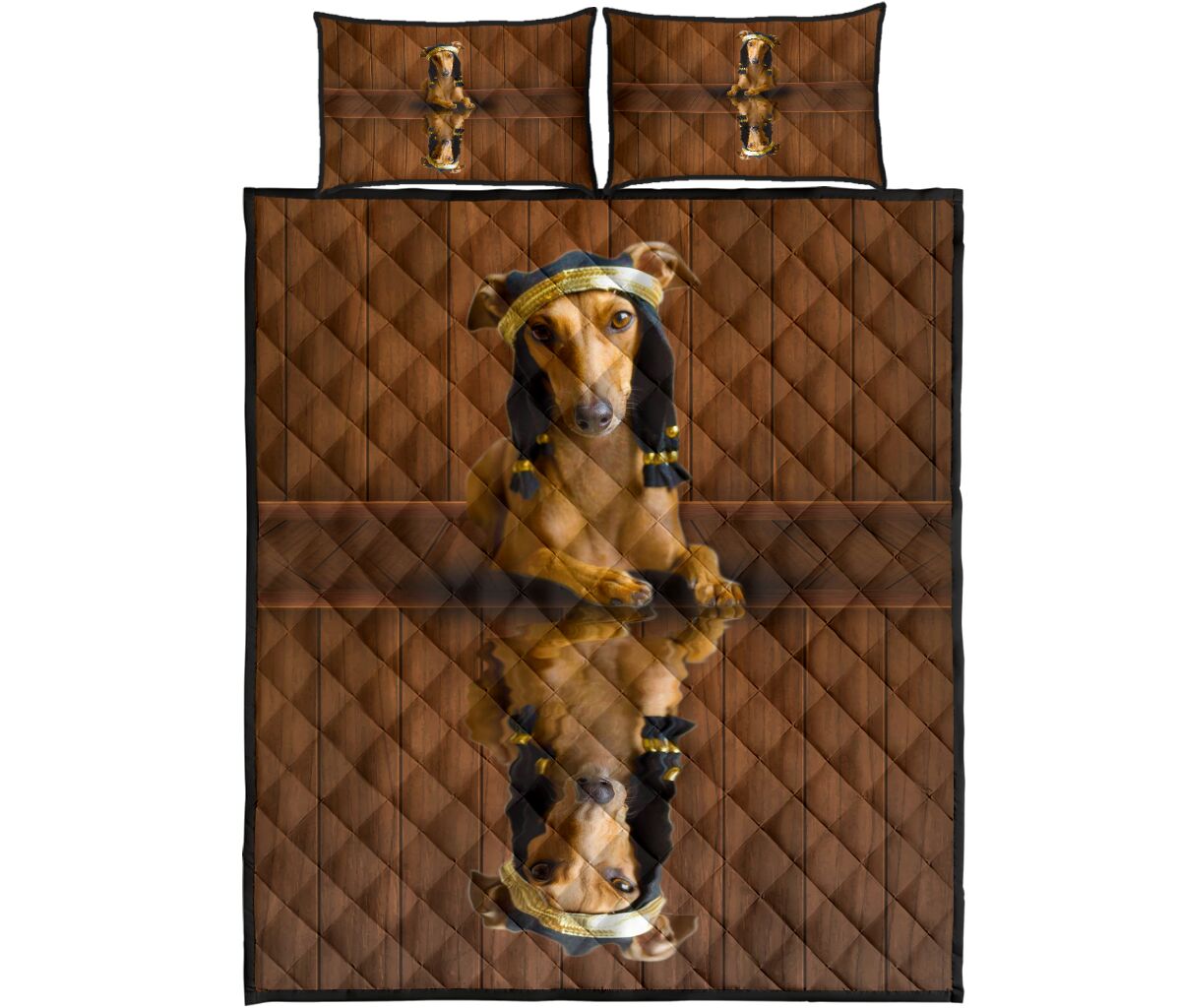 Greyhound Dog Shadow Style Quilt Bed Set - Love Quilt Bedding Set