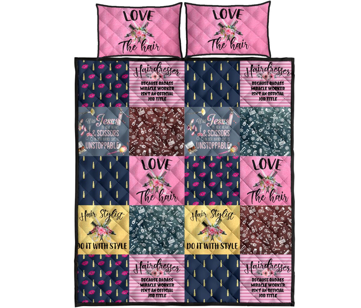 Hairstylist Love The Hair - Bed Set - Love Quilt Bedding Set