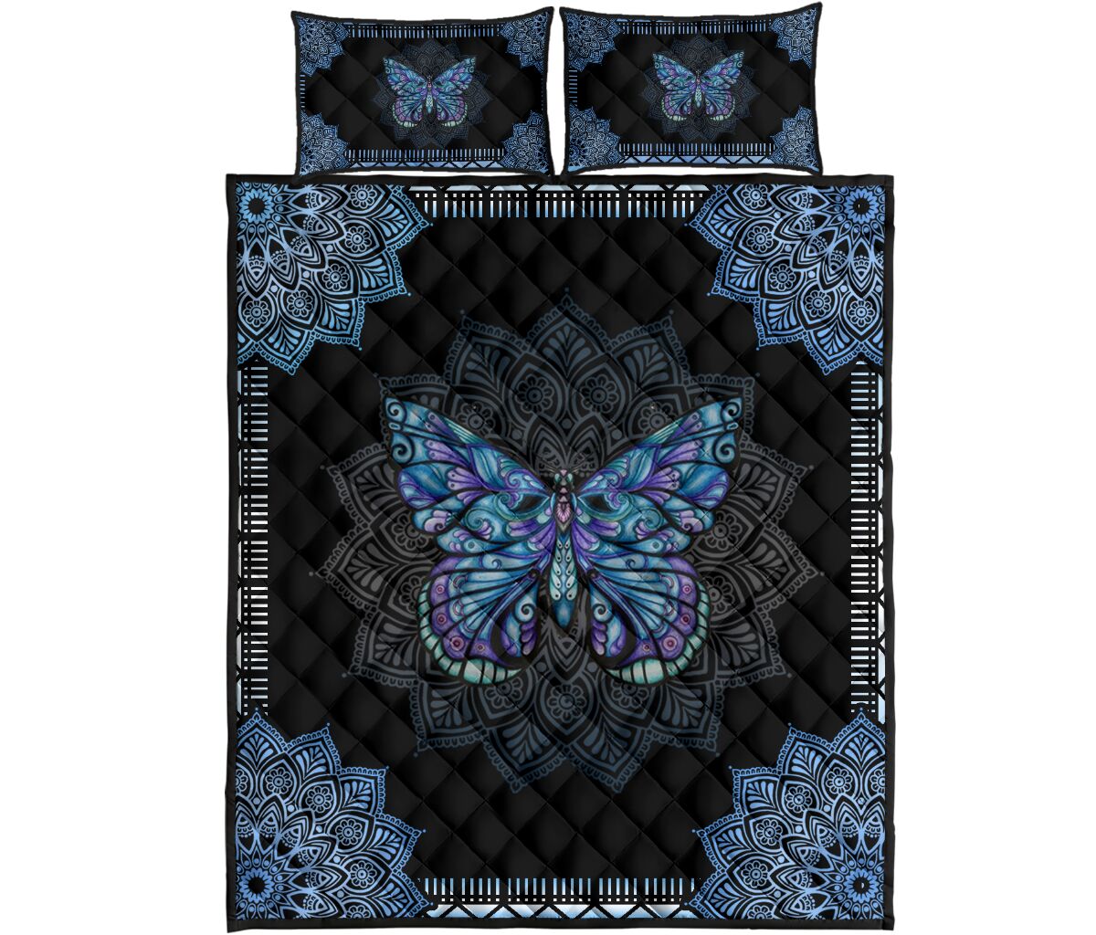 Butterfly Quilt Bed Set 76 - Love Quilt Bedding Set