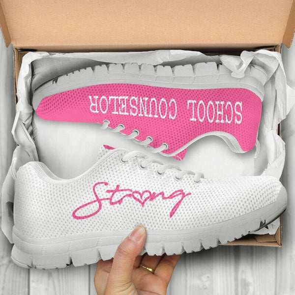 School Counselor Strong Pink Sneakers, Runni- Love Sneakers