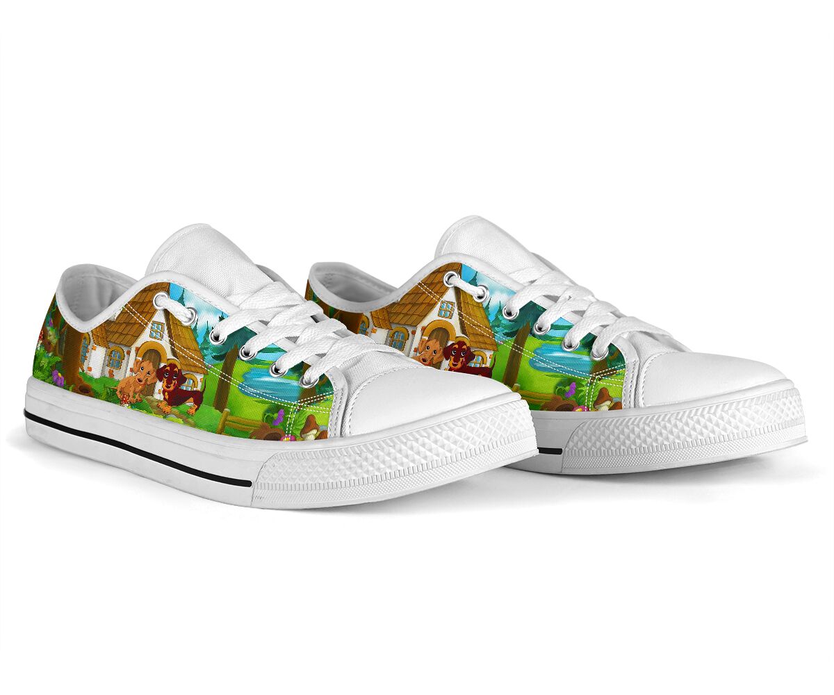 Dachshund Cartoon - Low Top 6Shoe - Love Love Top Shoes