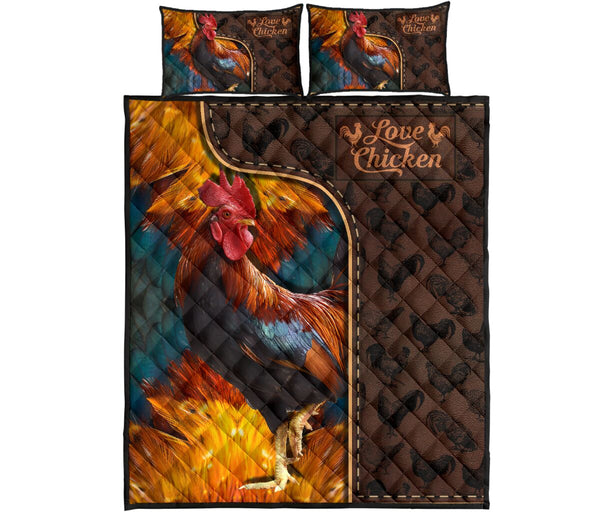 Chicken Leather Style Quilt Bed Set - Love Quilt Bedding Set