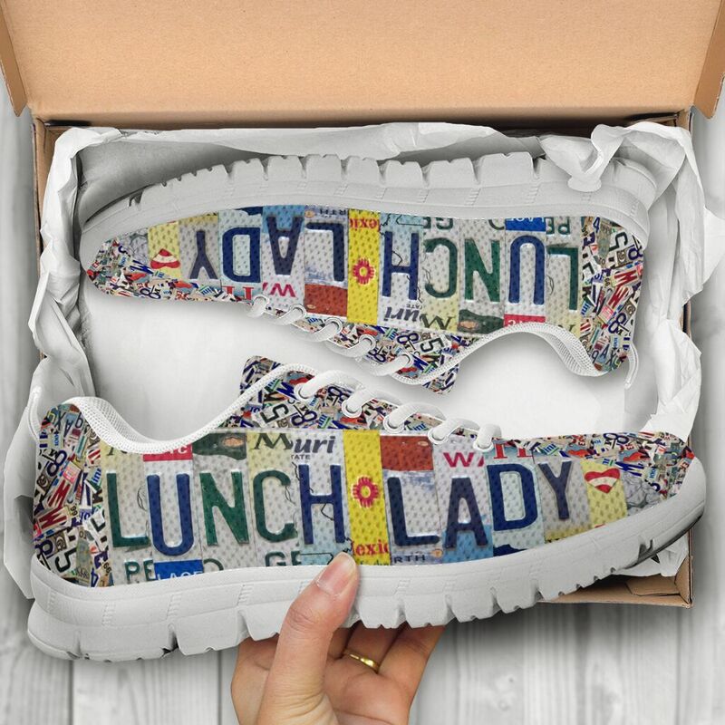 Lunch Lady License Plates Sneakers, Running Shoes, Shoes For Women, Shoes For Men, Custom Sh- Love Sneakers