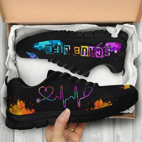 Scrub Life -art Heartbeat Sneakers, Runni- Love Sneakers