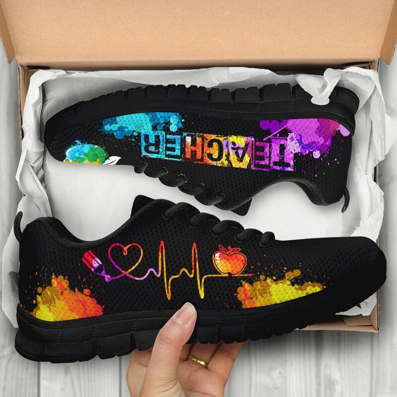 Teacher Art Heartbeat Kd Sneakers, Running Shoes, Shoes For Women, Shoes For Men, Custom Sh- Love Sneakers