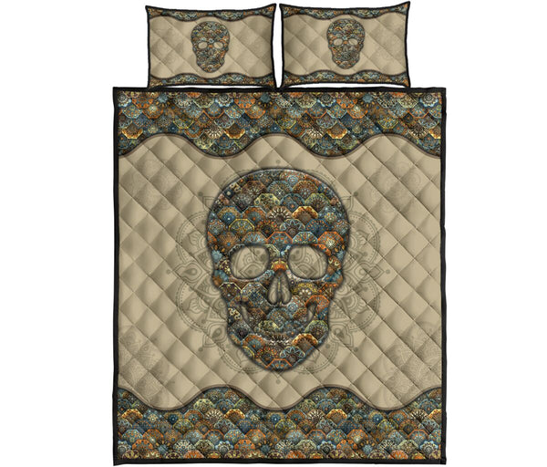 Quilt Bed Set - Skull - Mandala 8 - Love Quilt Bedding Set