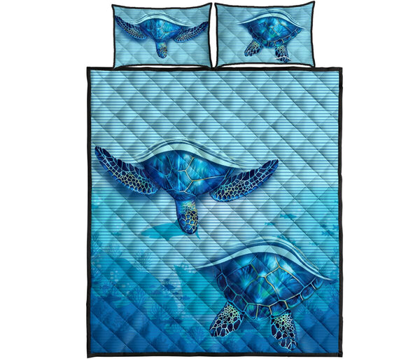 Turtle Quilt Bed Set 55 - Love Quilt Bedding Set