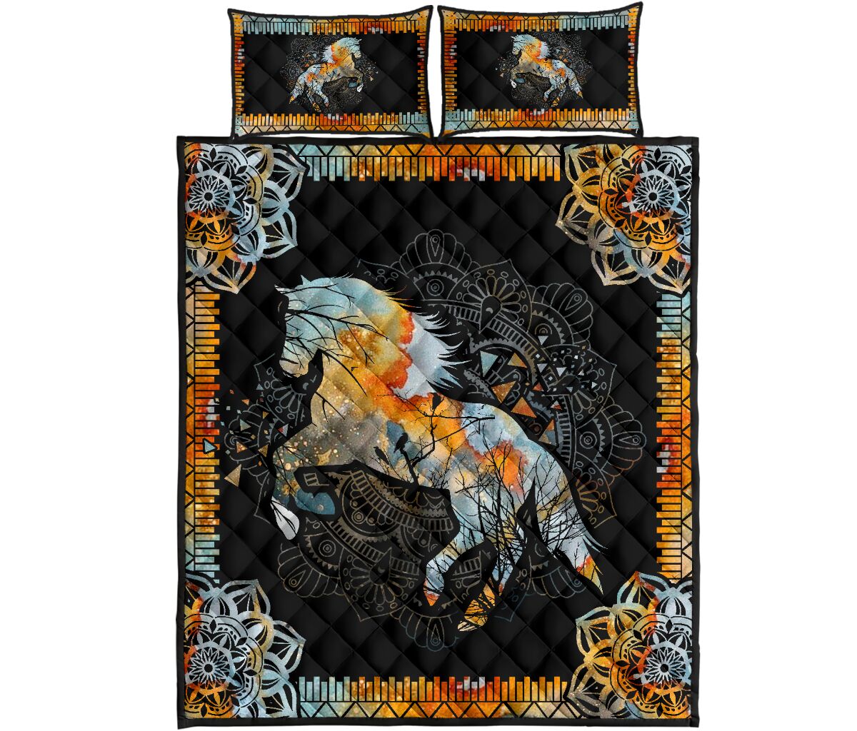 Horse Color Mandala - Bed Set - Love Quilt Bedding Set