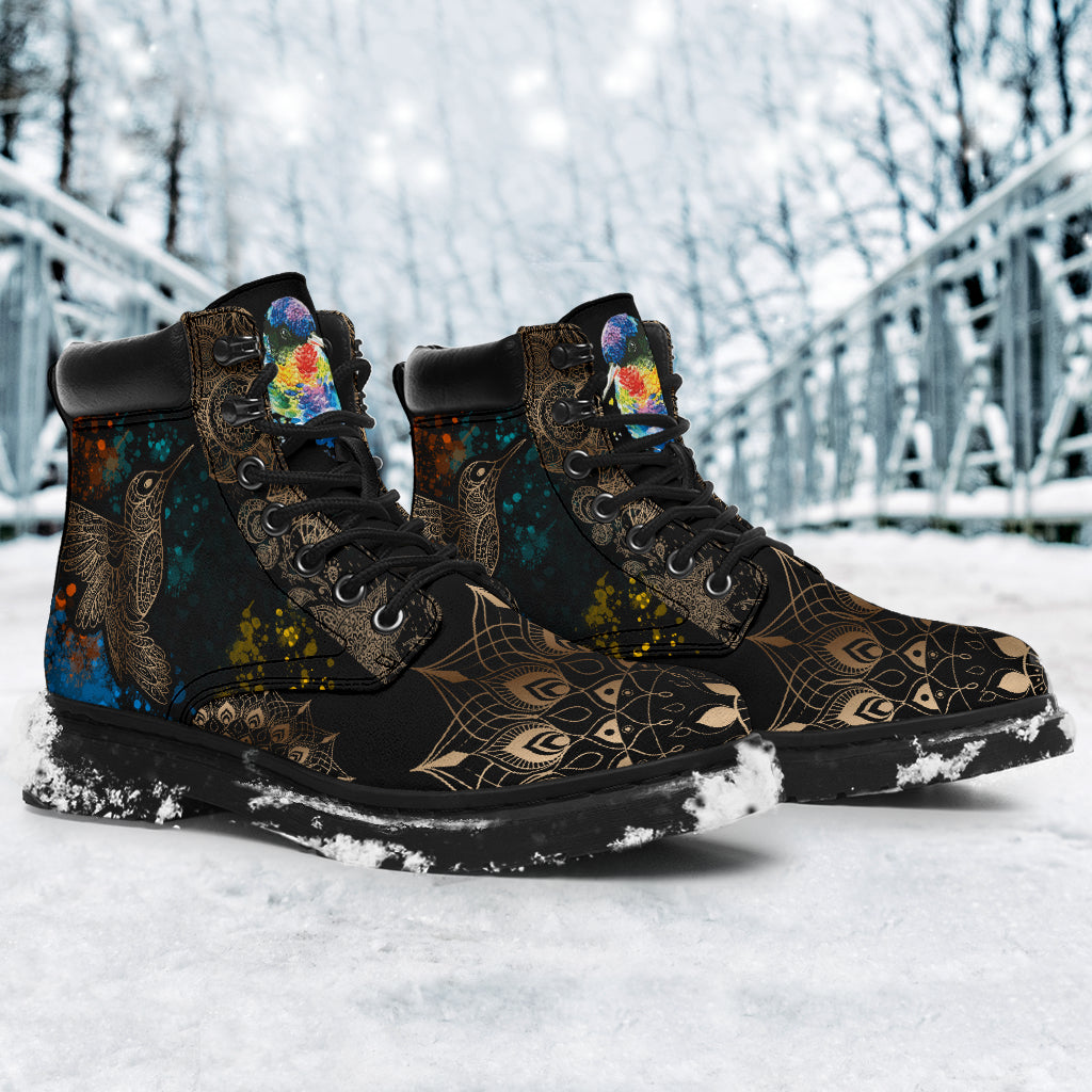 Bird Henna With Watercolor Asboot - Tl - Love All Season Boots