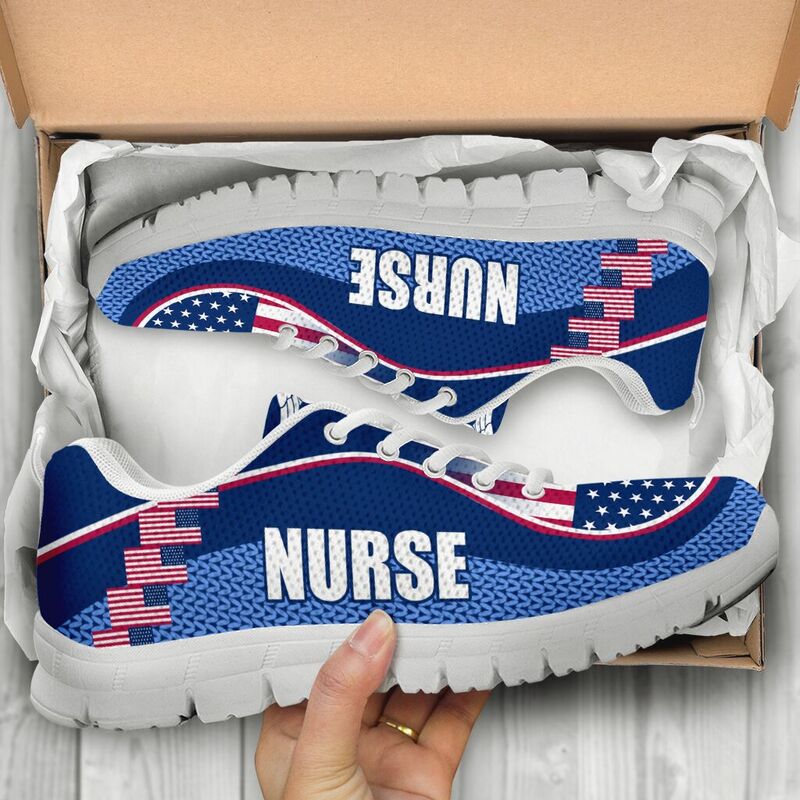 Nurse America Flag Cl Shoes Sneakers, Running Shoes, Shoes For Women, Shoes For Men, Custom - Love Sneakers