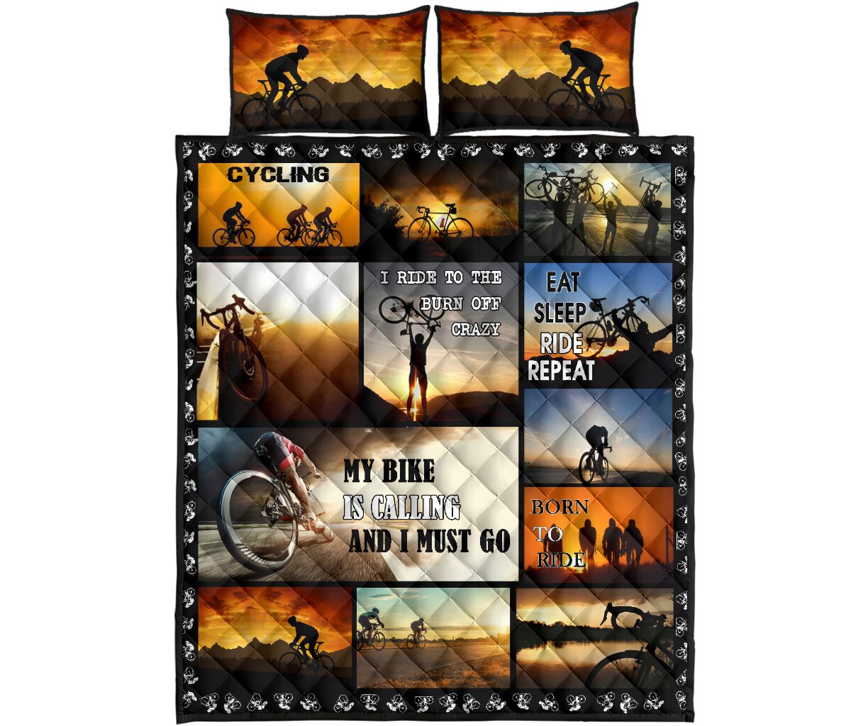 My Bike Is Cycling And I Must Go - Quilt Bed Set - Love Quilt Bedding Set