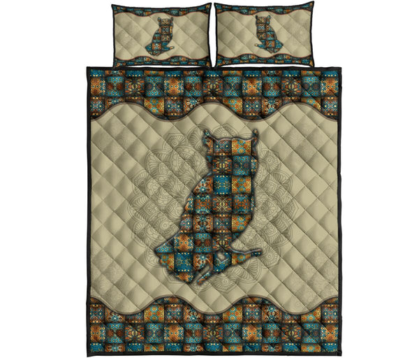 Quilt Bed Set - Owl - Mandala 15 - Love Quilt Bedding Set