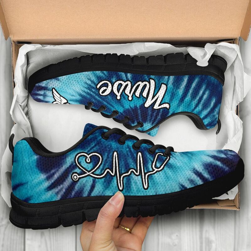 Nurse- Blue Swirl Sneakers, Running Shoes, Shoes For Women, Shoes For Men, Custom Shoes, L- Love Sneakers