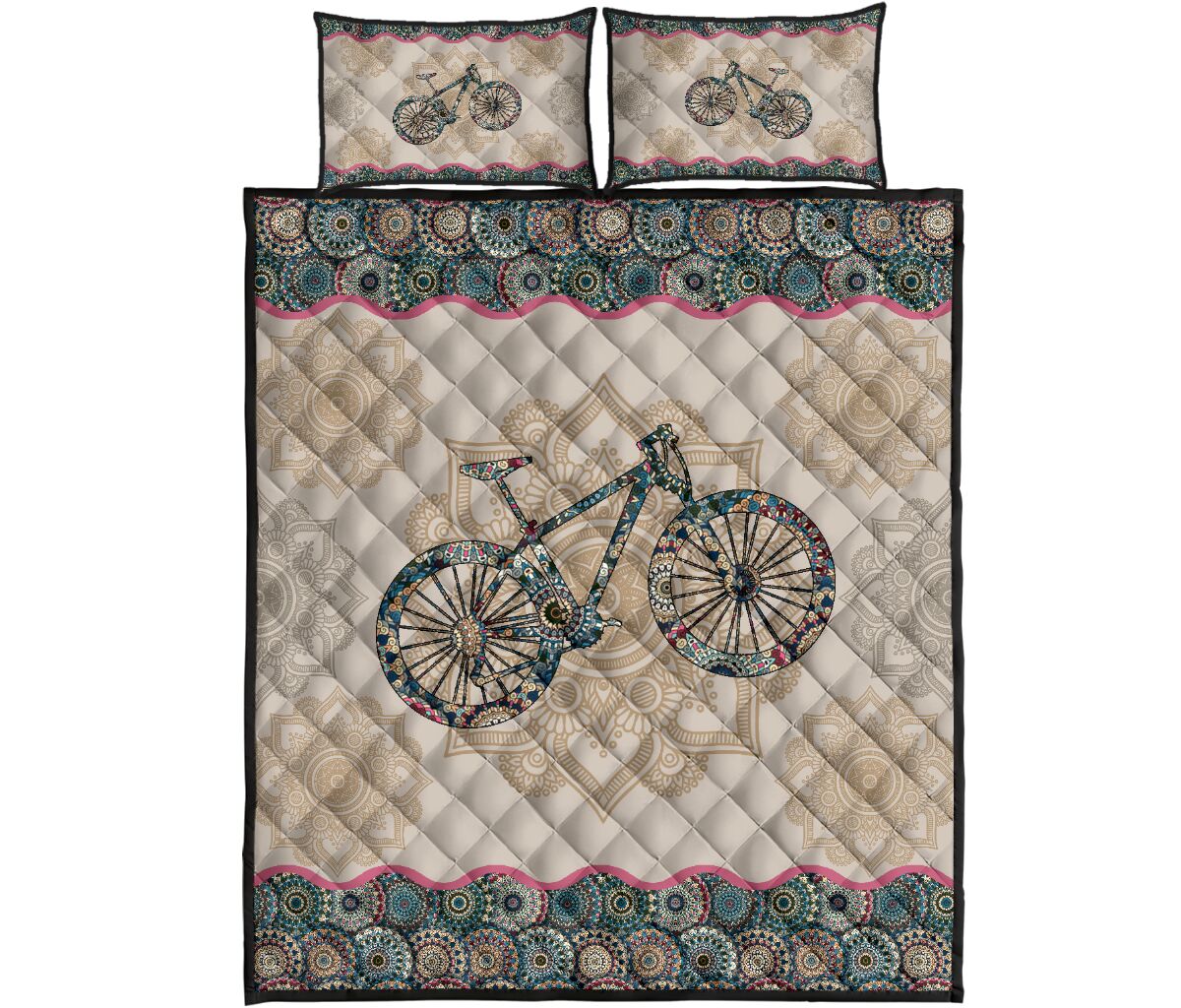 Mountain Bike Mandala - Bed Set- Love Quilt Bedding Set