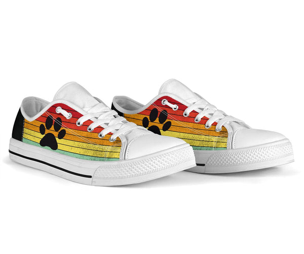 Dog Paw Rainbow Color - Low Top Shoe - Love Love Top Shoes