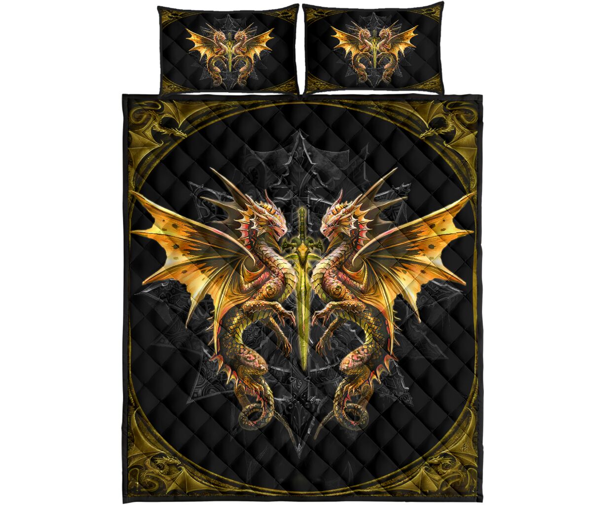 Dragon Gothic Style Quilt Bed Set 847126