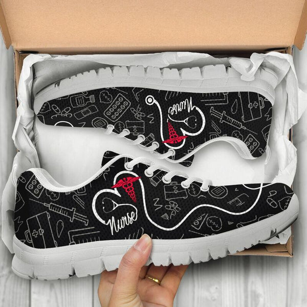 Nurse Heart Shoes Sneakers, Running Shoes, Shoes For Women, Shoes For Men, Custom Shoes, L- Love Sneakers