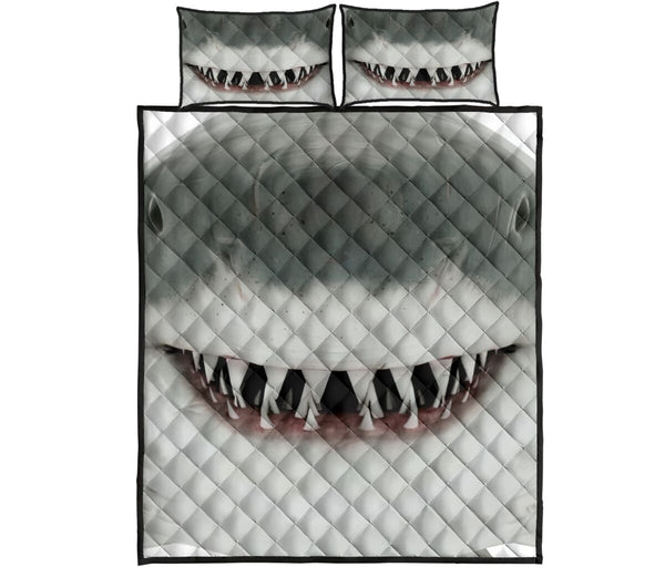 Shark Face Quilt Bed Set - Love Quilt Bedding Set