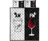 Am Pm Coffe Wine Hobbies Black And White Style Quilt Bed Set - Love Quilt Bedding Set