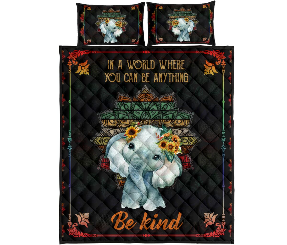 Quilt Bed Set - Elephant - Vintage - You Can Be Anything 91 - Love Quilt Bedding Set