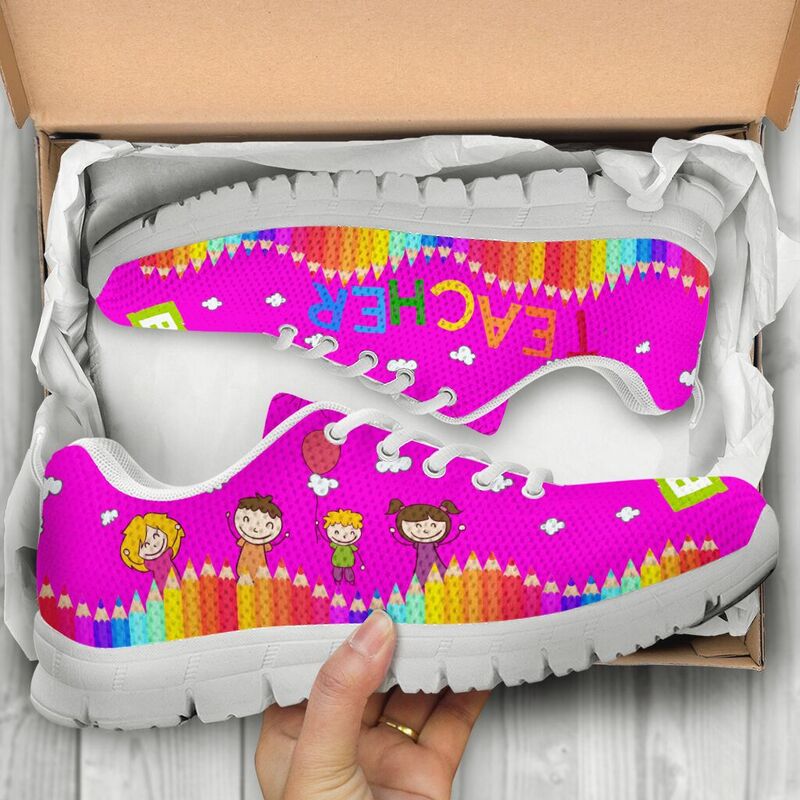 Teacher Abc Pink Kd Shoes Sneakers, Running Shoes, Shoes For Women, Shoes For Men, Custom Sh- Love Sneakers