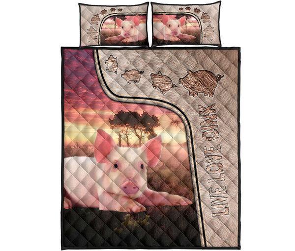 Live Love Oink - Bed Set- Love Quilt Bedding Set