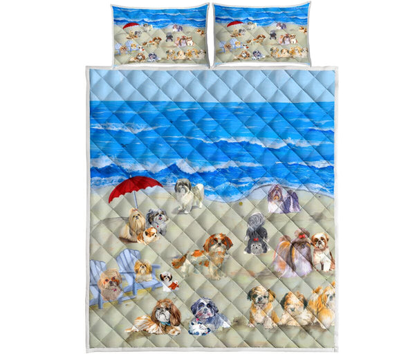 Shih Tzu In Beach - Bed Set - Love Quilt Bedding Set