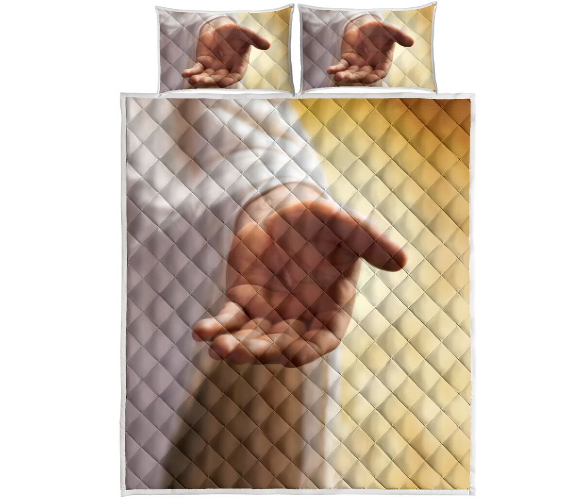 Hand God Jesus Quilt Bed Set- Love Quilt Bedding Set
