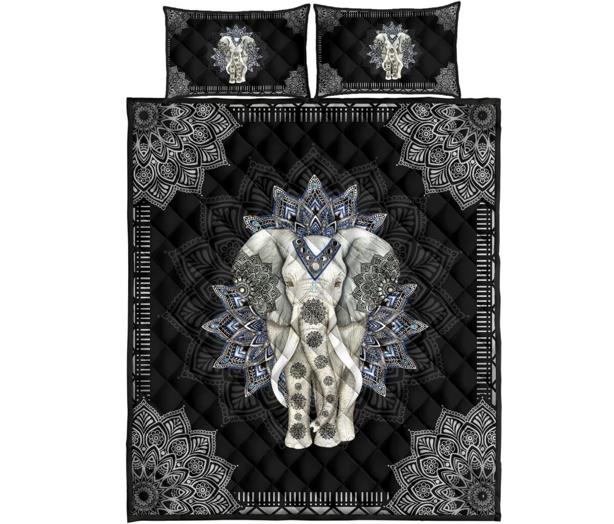 Elephant Quilt Bed Set 23 - Love Quilt Bedding Set