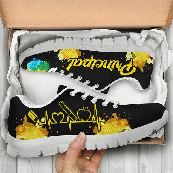 Principal Art Black Yellow Kd Sneakers, Runni- Love Sneakers